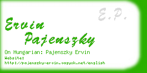 ervin pajenszky business card